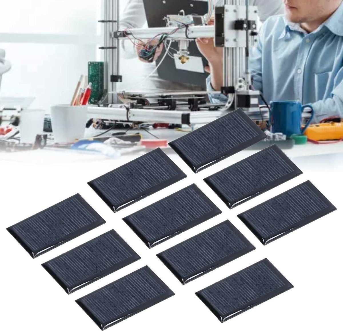 10 Stuks Mini Zonnecellen – 5V 300mA 0.15W Polysilicium, Waterdicht, Voor DIY-projecten, Speelgoed & Laders