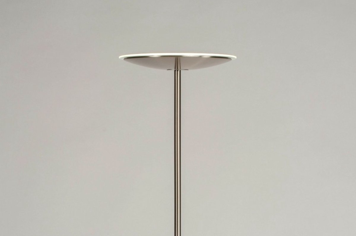 Lumidora Vloerlamp 73190 - MERLE - Ingebouwd LED - 20.0 Watt - 1800 Lumen - 2700 Kelvin - Staalgrijs - Metaal - Met dimmer - ⌀ 27 cm