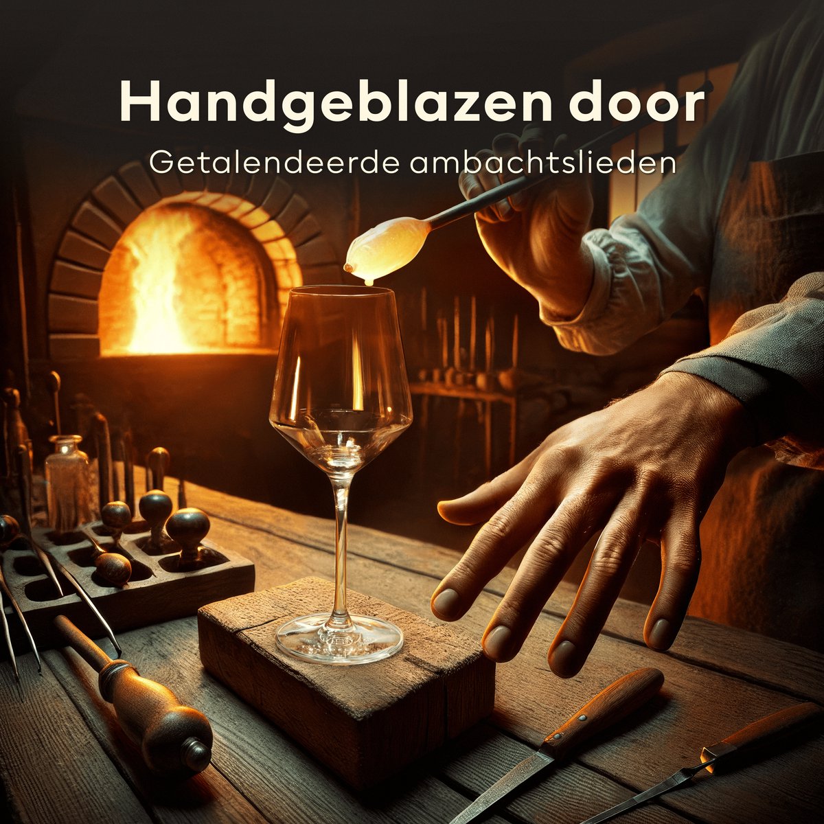 BarDeluxe® Wijnglazen Witte Wijn - Handgeblazen Kristallen Glazen 420ml - Handgemaakt & Loodvrij - Wijnglas - 4 stuks - Luxe Set voor Bar of Diner — cadeau in Koken & Dineren - foto 4