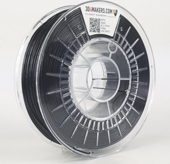 3D4Makers - PETG Filament - 1.75mm - 2300 gram - Black