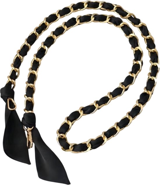 Hart Slip Ketting Ketting, Punk Gotische Roestvrijstalen Ketting Voor Vrouwen, Handgemaakte Dikke Hart Hanger Ketting (Black