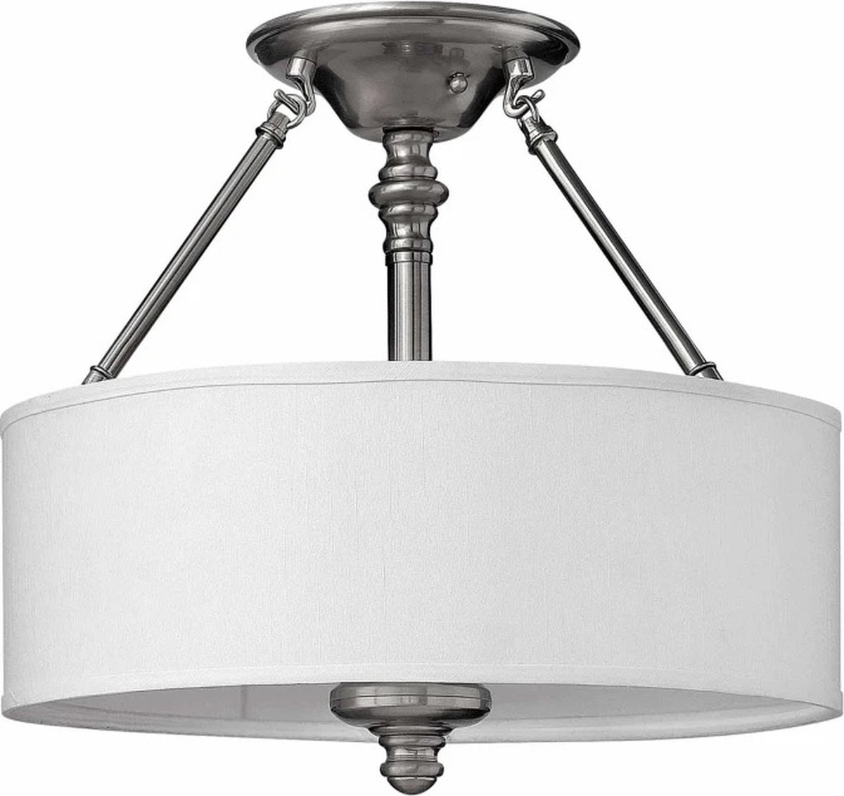 Hinkley LED Plafondlamp Sussex | 3X E27 Max 60W | Dimbaar | Brushed Nickel