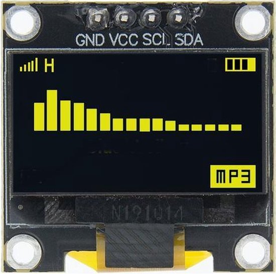 Mini écran OLED jaune 0,96 pouces 128x64 pixels I2C pour Arduino / ESP32 /  ESP8266 | bol