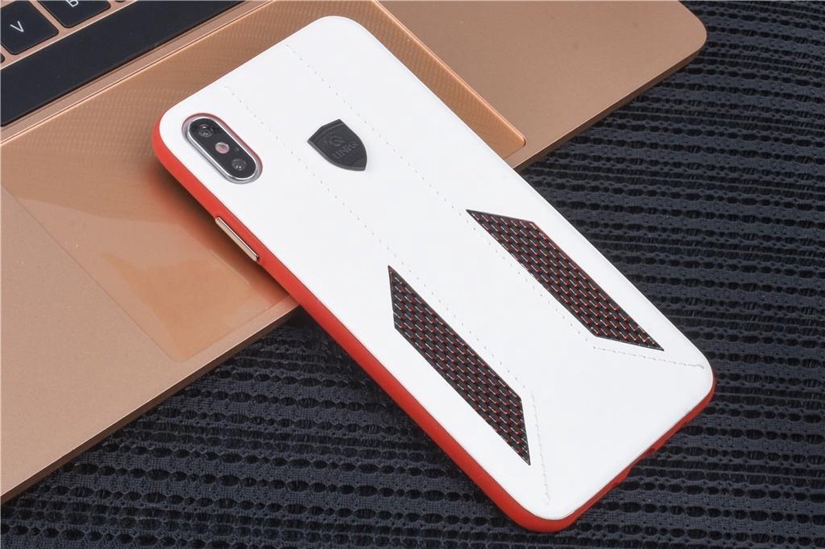 UNIQ Accessory iPhone Xs Max Kunstleer Hard Case Back cover - Wit