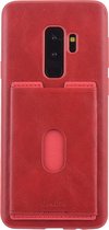 UNIQ Accessory Galaxy S9 Plus Kunstleer Backcover hoesje met portemonnee - Rood (G965)