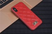 UNIQ Accessory iPhone Xs Kunstleer Hard Case Back cover - Rood