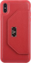 UNIQ Accessory iPhone X-Xs Max Kunstleer portemonnee Hard Case Back cover - Rood