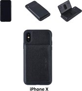 UNIQ Accessory iPhone X Kunstleer Backcover hoesje - Zwart