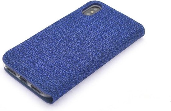 Apple iPhone X; Coque iPhone Xs Card Holder Blauw Book - Fermeture magnétique