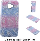 Uniek motief Glitter flower TPU Achterkant voor Samsung Galaxy J6 Plus (J6 Plus)- 8719273283219