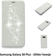 Zilver hoesje Galaxy S8 Plus Book Case - Pasjeshouder - Magneetsluiting (G955F)