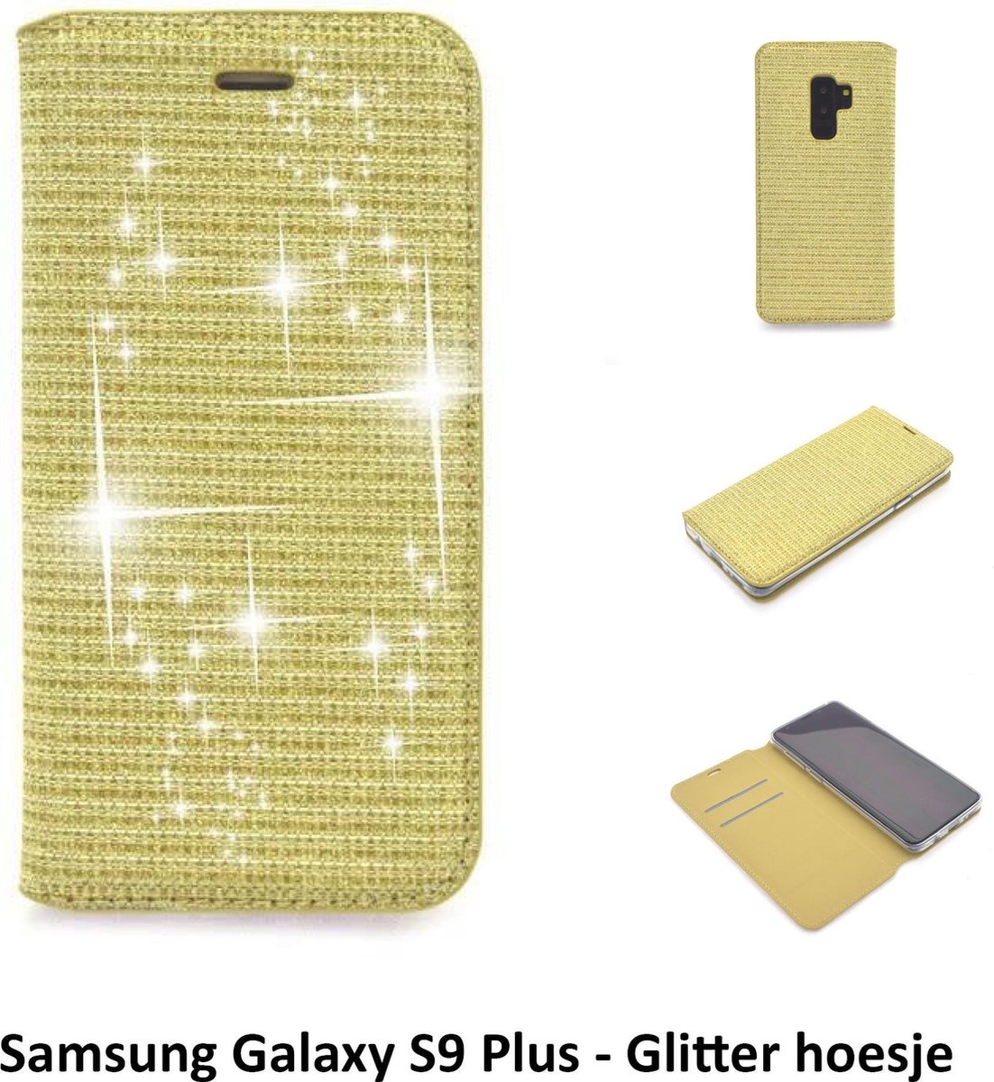Goud hoesje voor de Samsung Galaxy S9 Plus Book Case - Pasjeshouder - Magneetsluiting (G965)