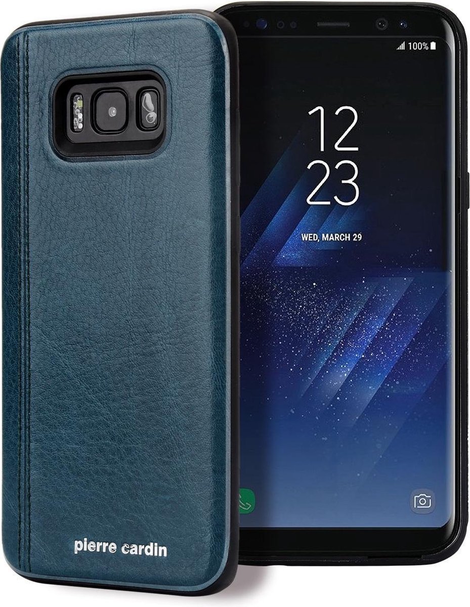 Samsung Galaxy S8+ hoesje - Pierre Cardin - Turquoise - Leer