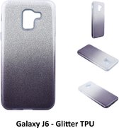 Kleurovergang Zwart Glitter TPU Achterkant voor Samsung Galaxy J6 (J600F)