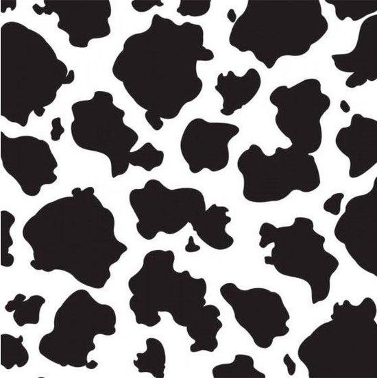 Canvas Corp printed paper 30,5x30,5cm black white cow | bol.com