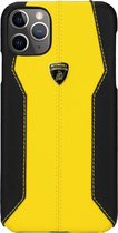 Geel hoesje van Lamborghini Collection - Backcover - iPhone 11 Pro - Lambo Sport - leer