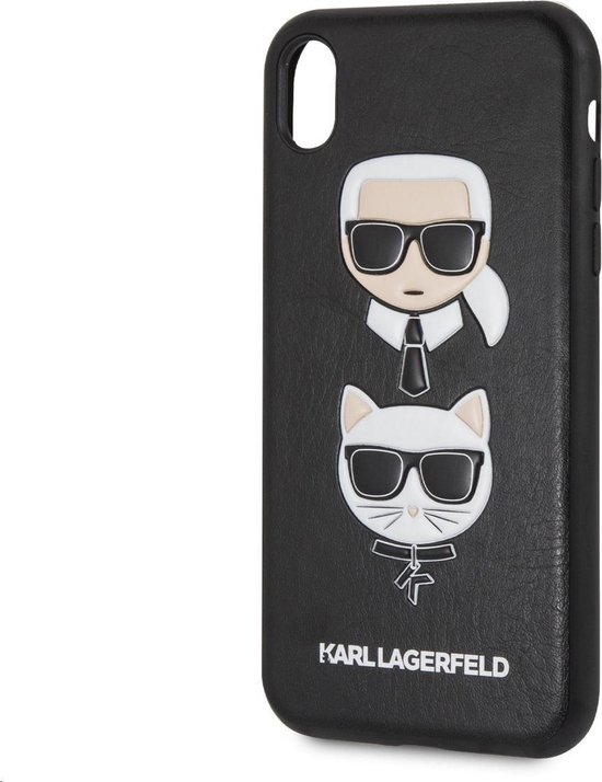 Zwart Karl Lagerfeld Backcover hoesje voor Apple iPhone XR - Embossed PU |  bol.com