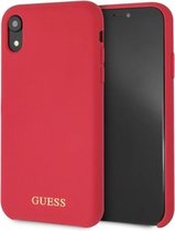 Rood hoesje van Guess - Backcover - voor iPhone XR - Silicone