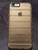 Softcase Backcover voor de Apple iPhone 6/6S - iPh 6/6S - Geruite Glitter Siliconcase - Gold- 8719273222799