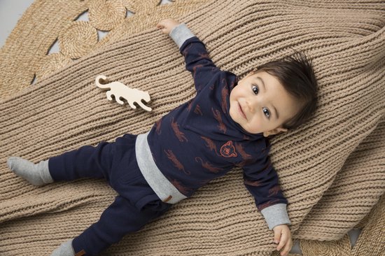 Dirkje - 2 pce Babysuit + scarf - Navy + grey melee + aop - Mannen - Maat 56 van Dirkje — afbeelding 3