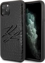 Zwart hoesje van Karl Lagerfeld - Backcover - iPhone 11 Pro Max - KLHCN65CRKBK