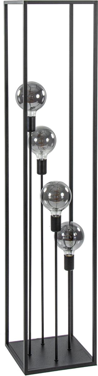 Straluma Vloerlamp “Open Frame” matzwart 4-lichts | bol.com