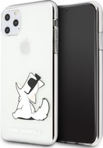 Transparant hoesje van Karl Lagerfeld - Backcover - Fun Choupette - iPhone 11 Pro Max - No Rope - KLHCN65CFNRC