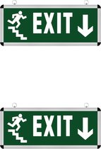 LED Noodverlichting Exit - 2 Pack - Rabonta Omlaag - Hangend - 3W - BSE