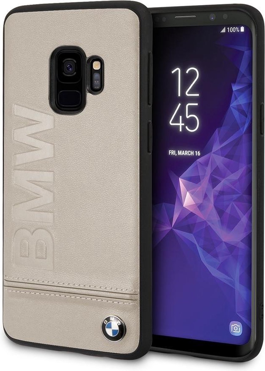BMW Leren Back Cover - Geschikt voor Samsung Galaxy S9 (G960) - Taupe