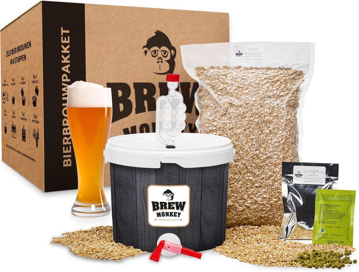 Brew Monkey Bierbrouwpakket - Basis Weizen - Starterspakket Bier brouwen