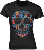 Disney Coco Dames Tshirt -S- Skull Pattern Zwart