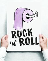 Wandbord: Rock 'n Roll! WC bordje - 30 x 42 cm