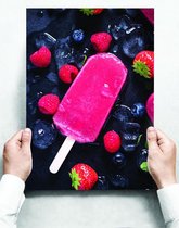 Wandbord: Ijsje Met Vers Fruit - 30 x 42 cm