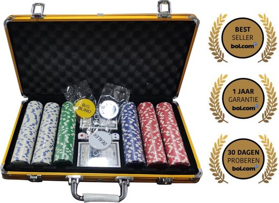 Thumbnail van een extra afbeelding van het spel Gouden Texas Hold 'em Pokerset - Gouden Aluminium Pokerkoffer - Gouden Pokerset - 300 Casino kwaliteit Pokerfiches -