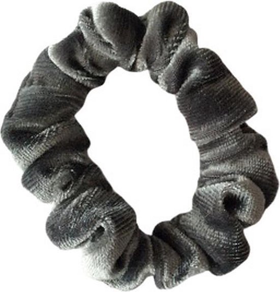 Scrunchie velvet - Grijs - Haaraccessoires - Haarwokkel - Haarelastiek