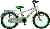 Kinderfiets - Sports - 18 inch - Voor jongens - Met terugtraprem - Led verlichting - Groen en grijs