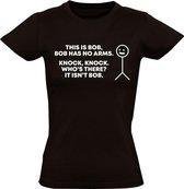 Knock, Knock zwart dames t-shirt | grappig | funny | cadeau | maat XL