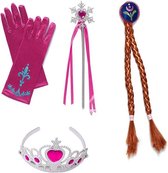 Het Betere Merk - voor bij je prinsessenjurk meisje - Prinsessen Verkleedkleren Meisje - Tiara - Toverstaf - Handschoenen-voor bij je Anna jurk-Frozen