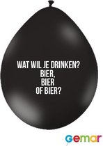 Ballonnen Bier, Bier of Bier Zwart met opdruk Wit (lucht)