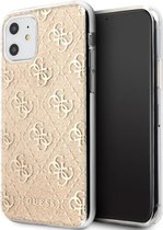 Guess 4G Glitter Back Case - Geschikt voor Apple iPhone 11 (6.1") - Goud