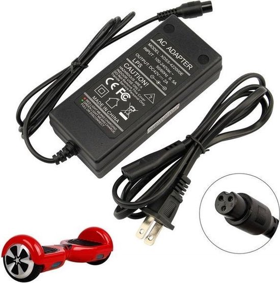 Thuislader lader / oplader CE / UL rated 2.0 Amp adapter voor hoverboard / electrical scooter