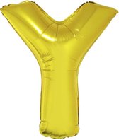 Grote folie ballon letter Y Goud