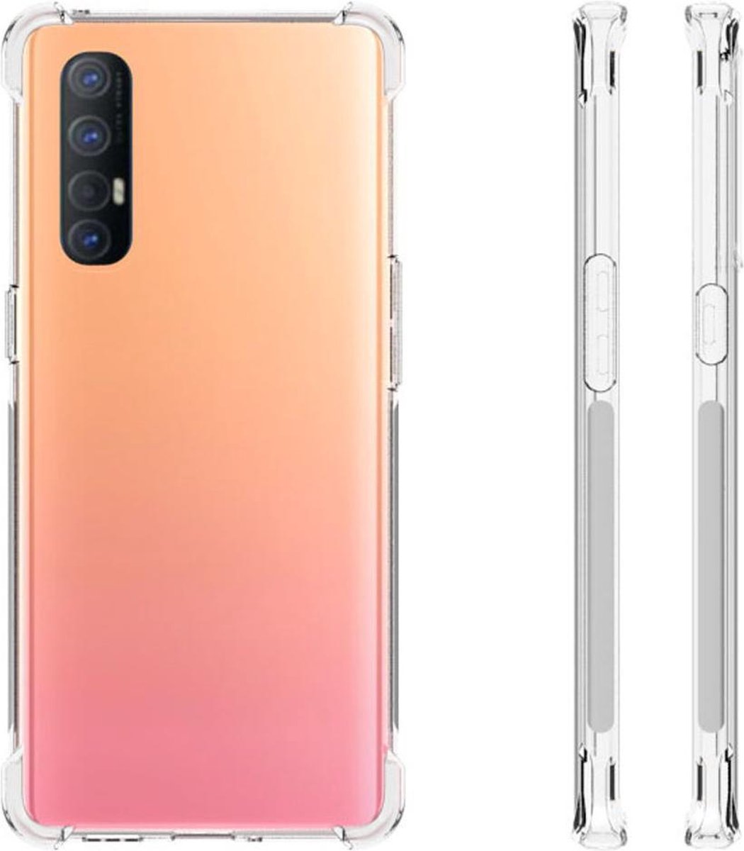 HB Hoesje Geschikt voor Oppo Reno 3 Pro - Transparant - Anti Shock Hybrid Back Cover