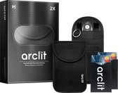 Arclit® | 2x Autosleutel RFID Anti-Diefstal Beschermhoes + 2x RFID kaarthouders | 2Pack | Keyless Entry Beveiliging Hoesje | Signaal Blokkerende Beschermhoes | Voordeelverpakking | Maat M