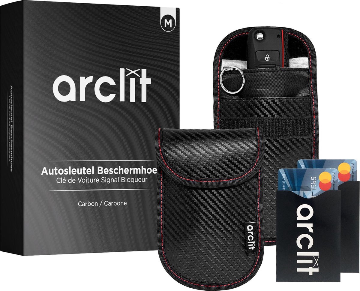 Arclit Autosleutel Beschermhoes - Maat M - Carbon - Zwart