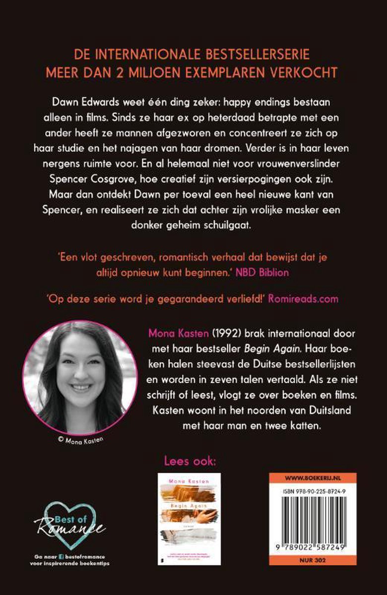 Mona Kasten, auteur van Begin Again, met een glimlach.