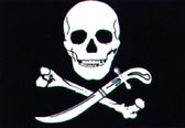 Stijlvolle Piratenvlag Doodshoofd Bootvlag 30x45 - Talamex