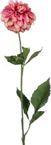 Viv! Home Luxuries Dahlia - zijden bloem - warm roze - 60cm - topkwaliteit