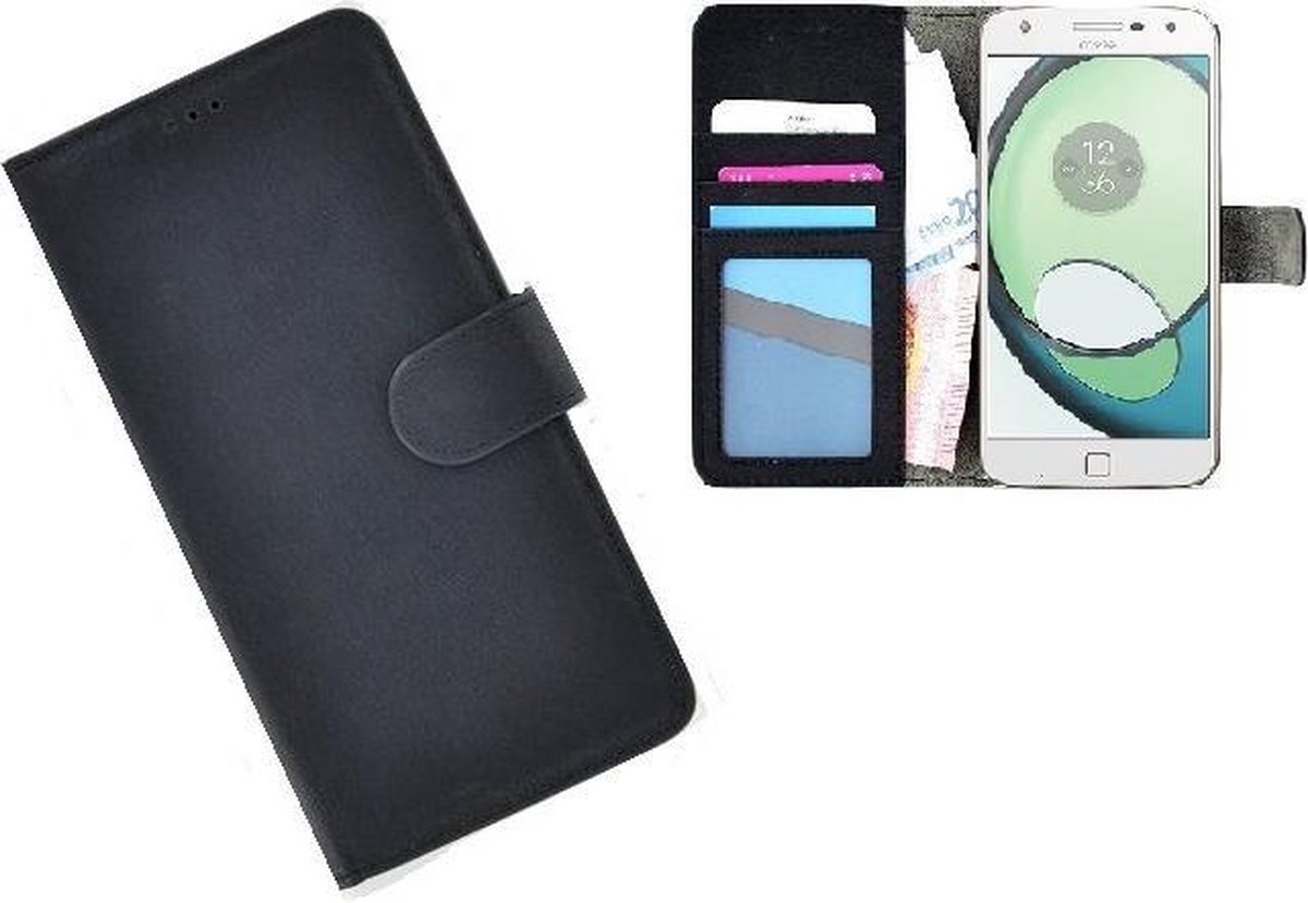 Motorola Moto Z Play hoesje wallet book style case - Zwart