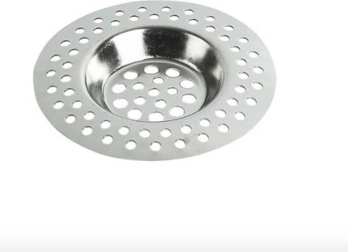 Goedkoopste 2x Gootsteenzeefje RVS | Gootsteenzeef | Vuil tegenhouden Gootsteen | Gootsteenfilter | Zeef - RVS Zilver 7.5 cm
